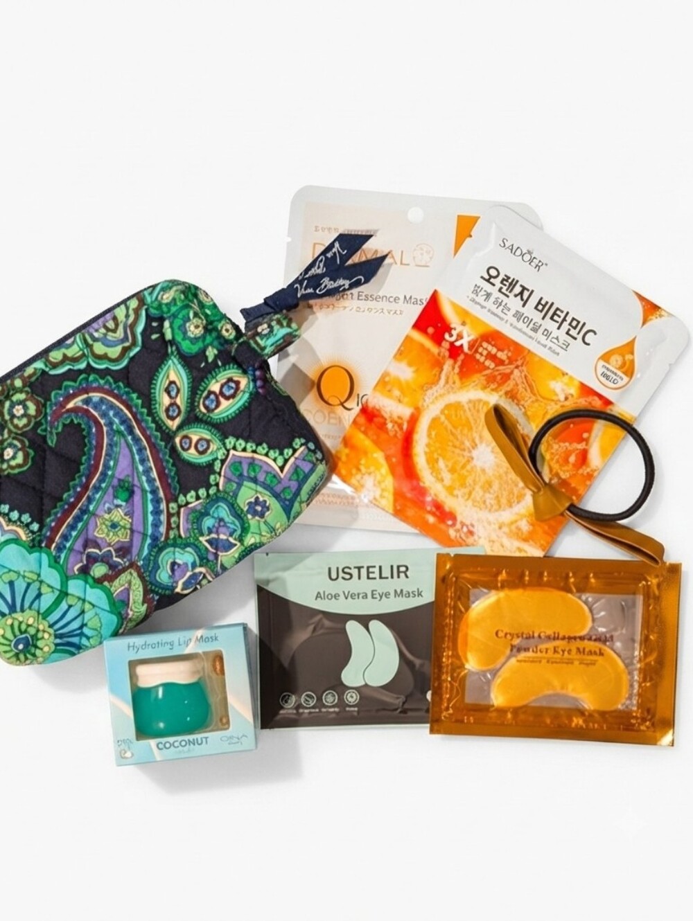 Vera Bradley Blue Rhapsody Cosmetic Pouch With Skincare Products